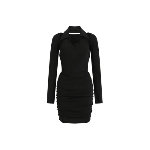 LOKUINTUS Long-Sleeved Dresses Women's Black