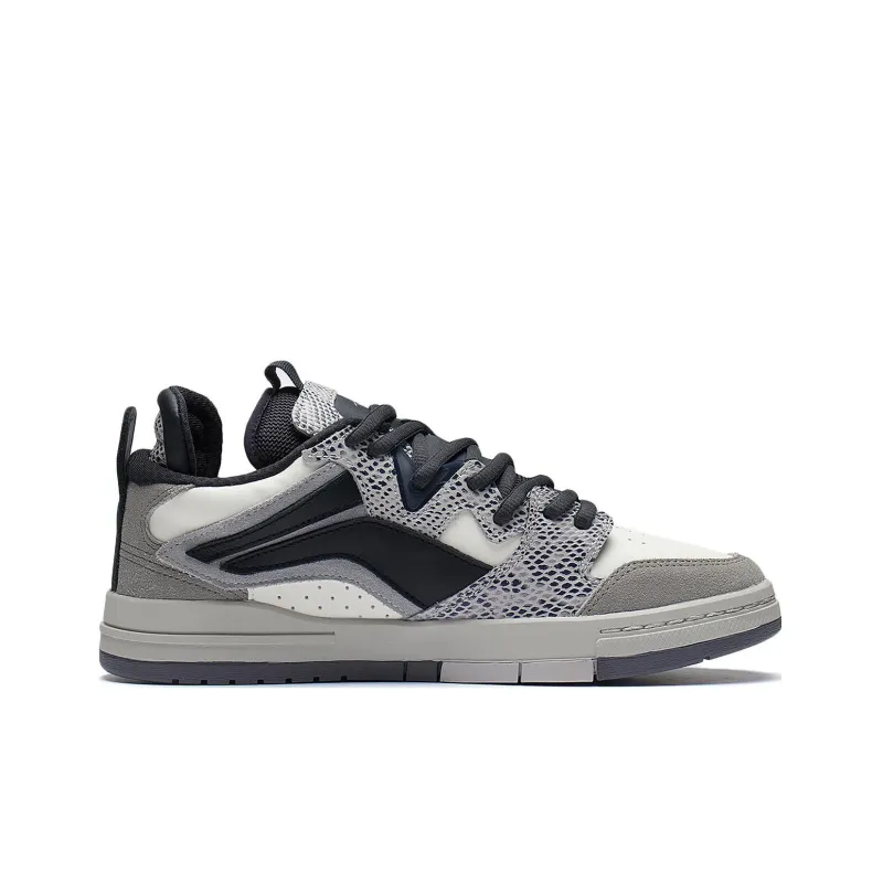 LINING Wei Wu PRO Skateboard Shoes Men Low Top Round Moon Gray/Ecru/Black-1