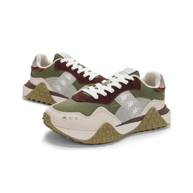 Kappa Low Top Training Running Shoes Unisex Green White Brown Gray-3