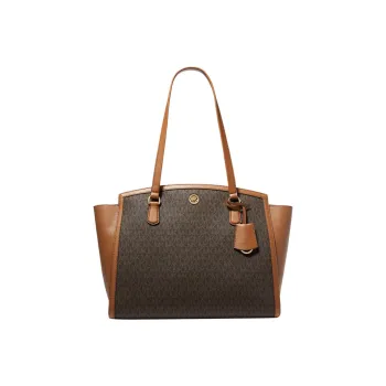 MICHAEL KORS Canvas With Artificial Leather Tote Bag Shopping Bag Shoulder Bag Handbag Large Size Women's Brown