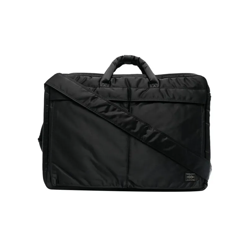 PORTER Fabric Briefcase Shoulder Bag Crossbody Bag Handbag Men's Black-0
