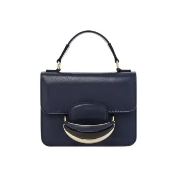 Chloe Kattie Bright Goatskin Handbag, Shoulder Bag, Crossbody Bag Trumpets Women's Dark Blue