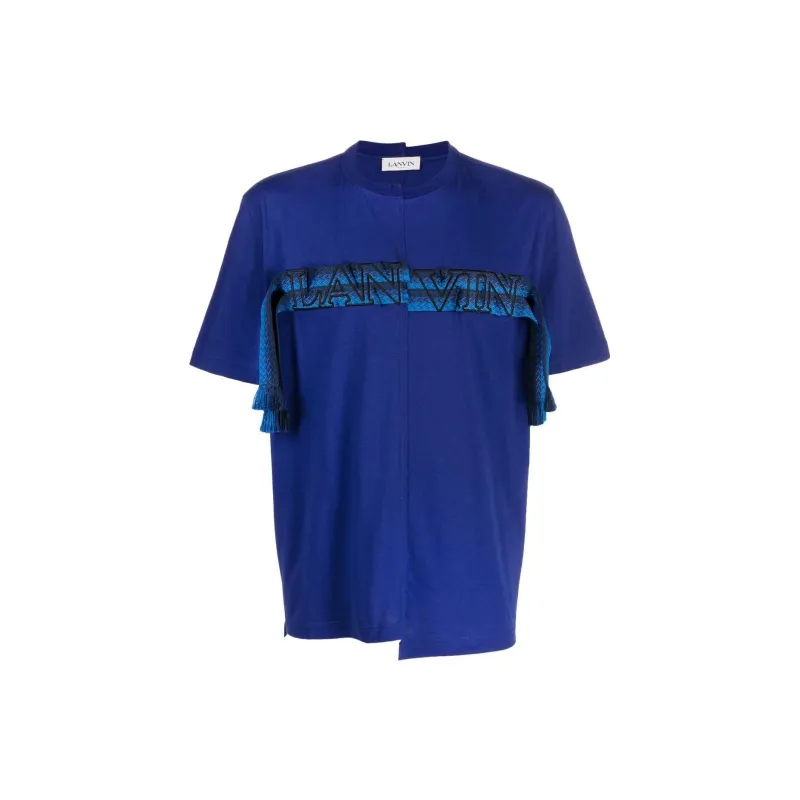 Lanvin Lace Curb Asymmetric T Shirt-0