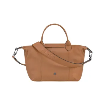 LONGCHAMP Le Pliage Cuir Sheepskin Dumpling Bag Crossbody One Shoulder Handbag Small Size Women's Hazelnut Berry