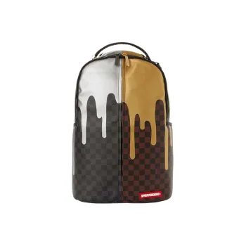 SPRAYGROUND Artificial Leather Laminated Fabric Backpack Large Size Unisex Plaid Multicolor