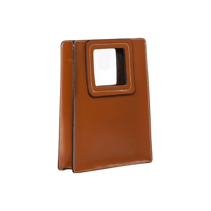 Staud Cow Leather One Shoulder Crossbody Portable Bag Women's Brown-1