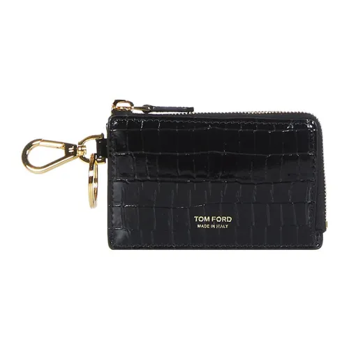 TOM FORD Calfskin Card Holder Small Size Men's Black