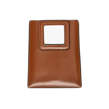 Staud Cow Leather One Shoulder Crossbody Portable Bag Women's Brown