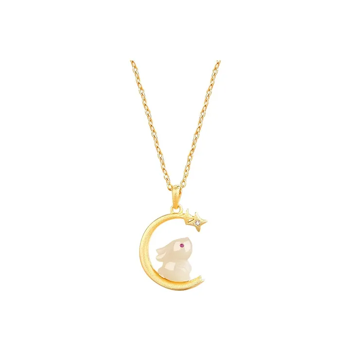 LISM Necklaces Women's Star Moon Cute Rabbit Necklace-0