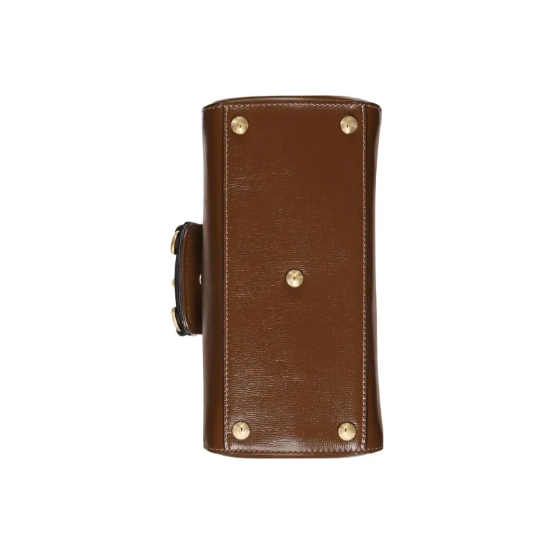GUCCI Horsebit 1955 Leather Shoulder Bag Crossbody Bag Handbag Mini Women's Light Brown-7
