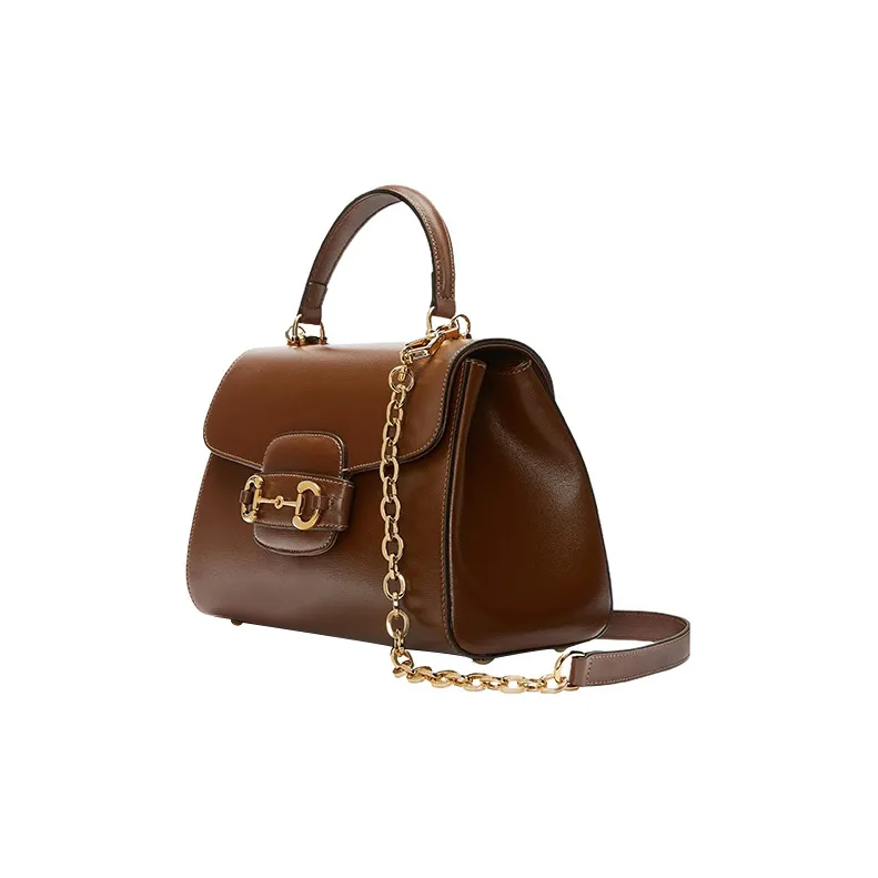 GUCCI Horsebit 1955 Leather Shoulder Bag Crossbody Bag Handbag Medium Size Women's Dark Brown-2