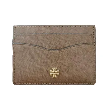 TORY BURCH Emerson Leather Card Holder Women's Brown