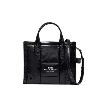 MARC JACOBS Lambskin Tote Bag, Shopping Bag, Shoulder Bag, Crossbody Bag, Handbag Small Size Women's Black