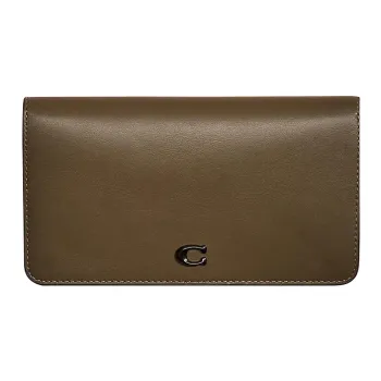 COACH Slim Wallet Genuine Leather Clutches Wallets Women's Army Green