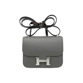 HERMES Constance Cow Leather Shoulder Bag Crossbody Bag Mini Women's 0L Grismeyer Cumulonimbus Gray