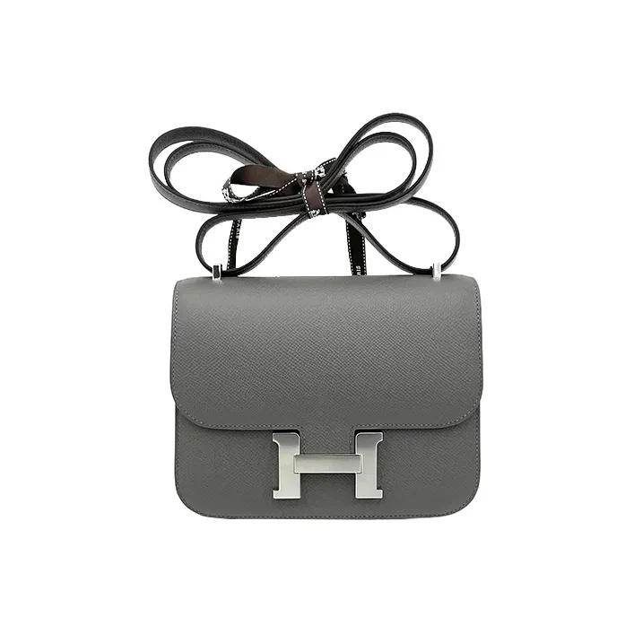 HERMES Constance Cow Leather Shoulder Bag Crossbody Bag Mini Women's 0L Grismeyer Cumulonimbus Gray-0
