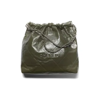 CHANEL 22K Fall And Winter 22Bag Calfskin Tote Bag, Shopping Bag, Handbag, Shoulder Bag Medium Size Women's Army Green