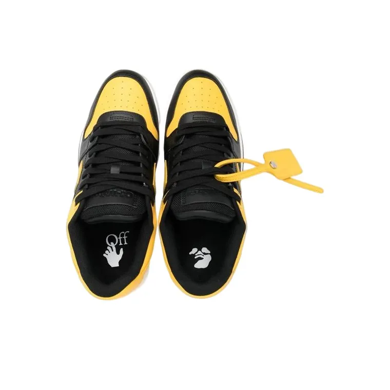OFF WHITE Out Of Office Ooo Low Tops Black Yellow-2