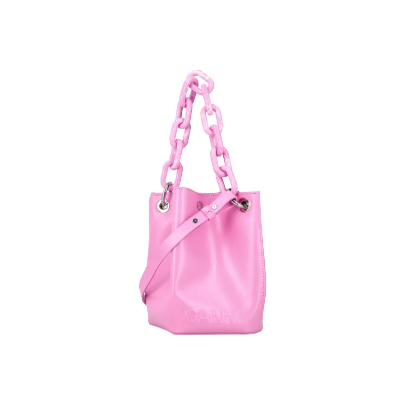 GANNI Recycled Leather Bucket Bags Shoulder Bag Crossbody Bag Handbag Regular Women's Pink-2