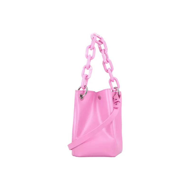 GANNI Recycled Leather Bucket Bags Shoulder Bag Crossbody Bag Handbag Regular Women's Pink-1