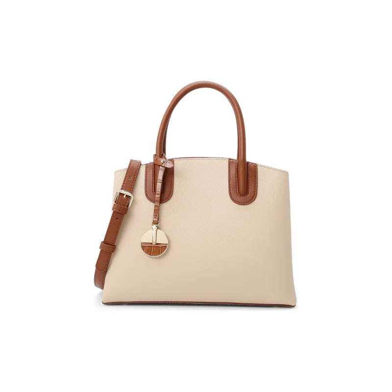HONGU Cow Leather One Shoulder Handbag Regular Women's Green/Ecru/Khaki-4