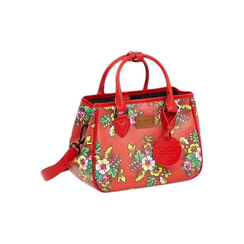 KENZO Floral Printed Logo Patch Tote Bag-0