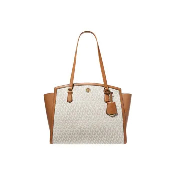 MICHAEL KORS Polyurethane PU Tote Bag, Shopping Bag, Shoulder Bag, Handbag Large Size Women's White