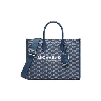 MICHAEL KORS Fabric With Canvas Tote Bag, Shopping Bag, Handbag, Crossbody Bag Medium Size Women's Marine Blue