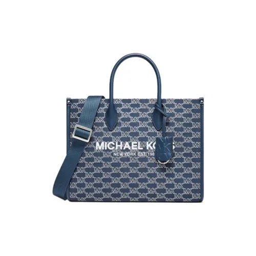MICHAEL KORS Fabric With Canvas Tote Bag Shopping Bag Handbag Crossbody Bag Medium Size Women's Marine Blue