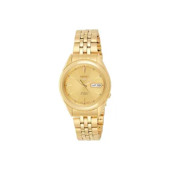 SEIKO Seiko5 Collection Automatic Mechanical Movement Gold Plated Strap Watch Men's Watches Yellow Watch Dial SNKL28