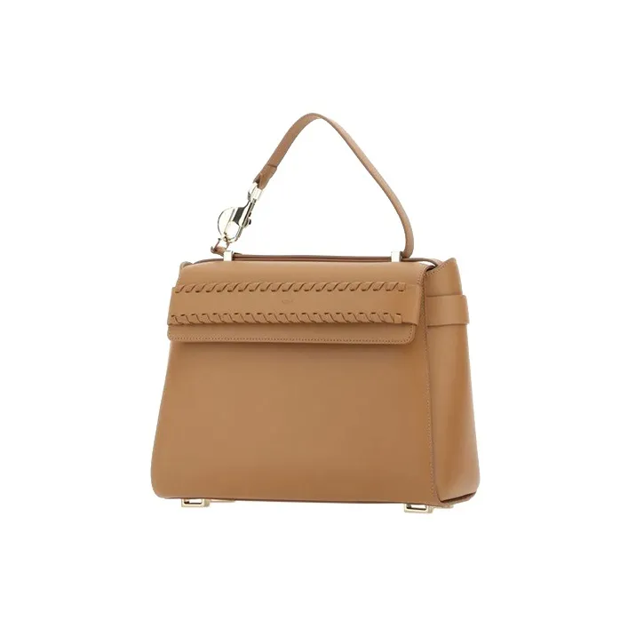 Chloe Calfskin Shoulder Bag, Crossbody Bag, Handbag Women's Camel-1