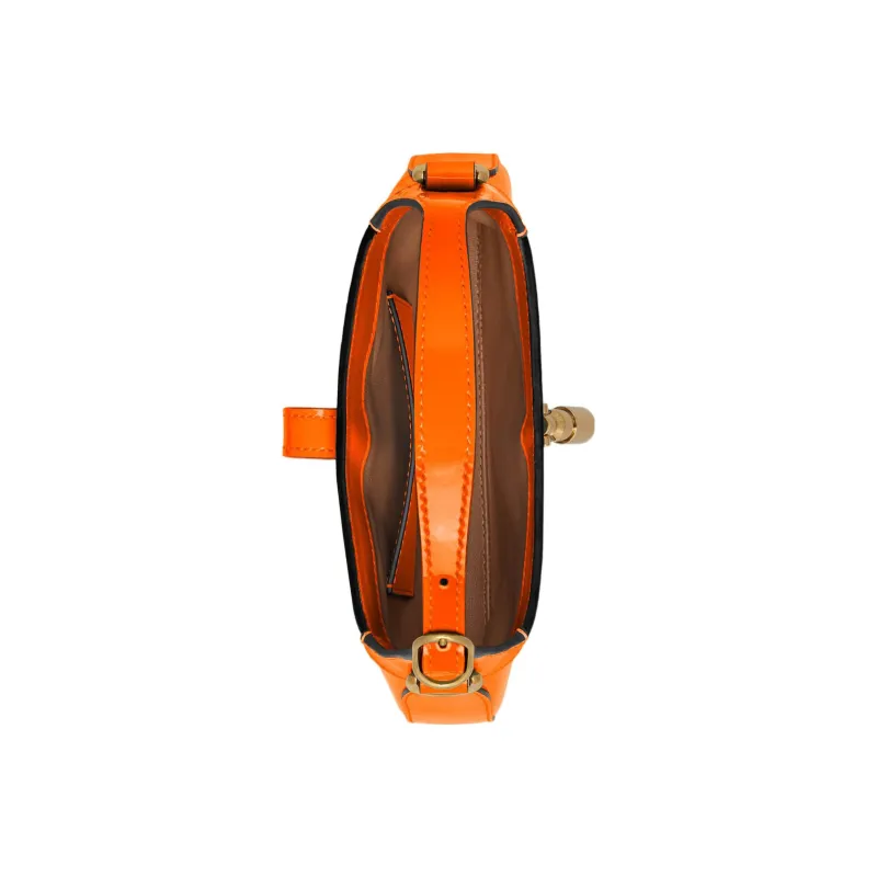 GUCCI Jackie 1961 Patent Leather Crescent Shoulder Bag Shoulder Bag Mini Women's Orange-6