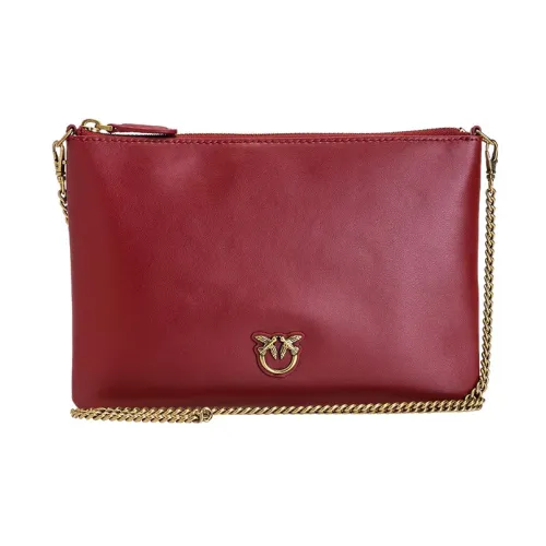 PINKO SIMPLY Cow Leather Handheld Crossbody Bag Shoulder Bag Women's Red