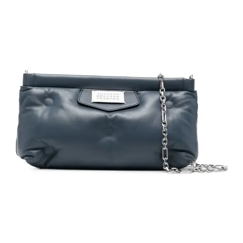 Maison Margiela Calfskin Combined With Lambskin Pillow Bag Clutch Crossbody Bag Shoulder Bag Women's Blue