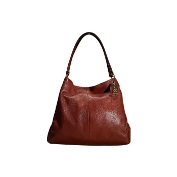 COACH Phoebe Leather Handbag Shoulder Bag Large Size Women's Burgundy