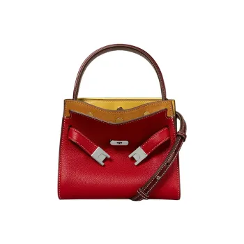 TORY BURCH Lee Radziwill Grain Leather Handbag Shoulder Bag Crossbody Bag Mini Women's Red