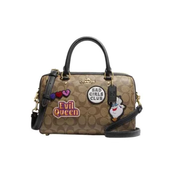 COACH Disney, Collaboration Rowan Artificial Leather Shoulder Bag, Crossbody Bag, Handbag Large Size Women's Dark Khaki