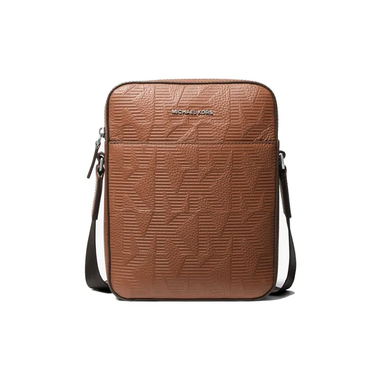 MICHAEL KORS MK Cooper Leather Cell Phone Pouch Crossbody Bags Medium Size Men's Leather Brown-0