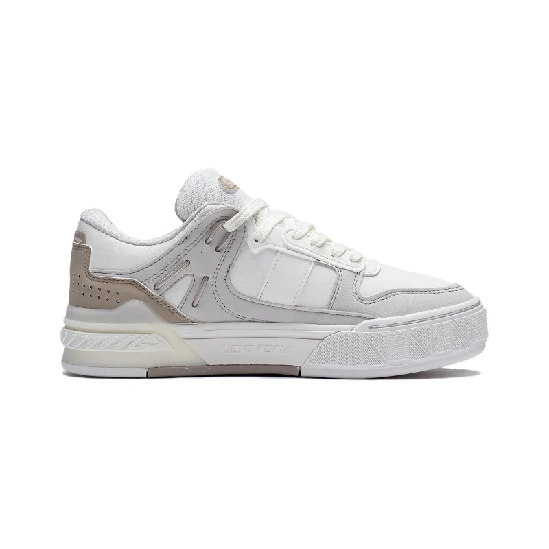 LiNing Morning Glow Low Top Skateboard Shoes Women's White Gray-1