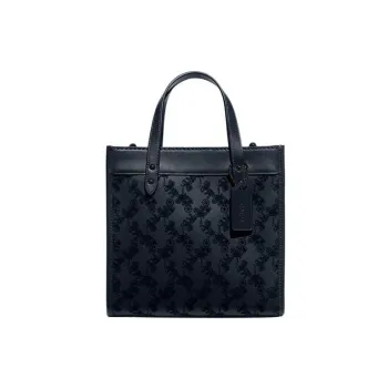 COACH Field Cow Leather Tote Bag, Shopping Bag, Handbag, Shoulder Bag, Crossbody Bag Medium Size Women's Midnight Blue