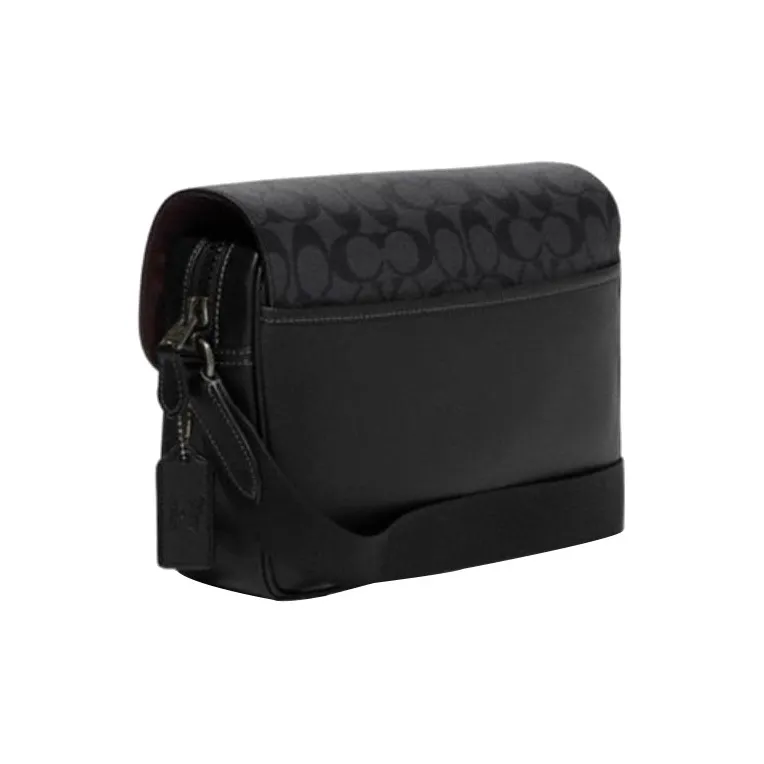 COACH Disney, Collaboration Track With Cow Leather Shoulder Bag, Crossbody Bag Large Size Women's Black-1