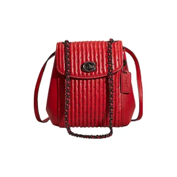 COACH Parker Nappa Leather Backpack Small Size Women's Red Apple Color