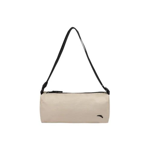 Anta Variety Training Collection Fabric Shoulder Bag Crossbody Bag Small Size Unisex Light Beige