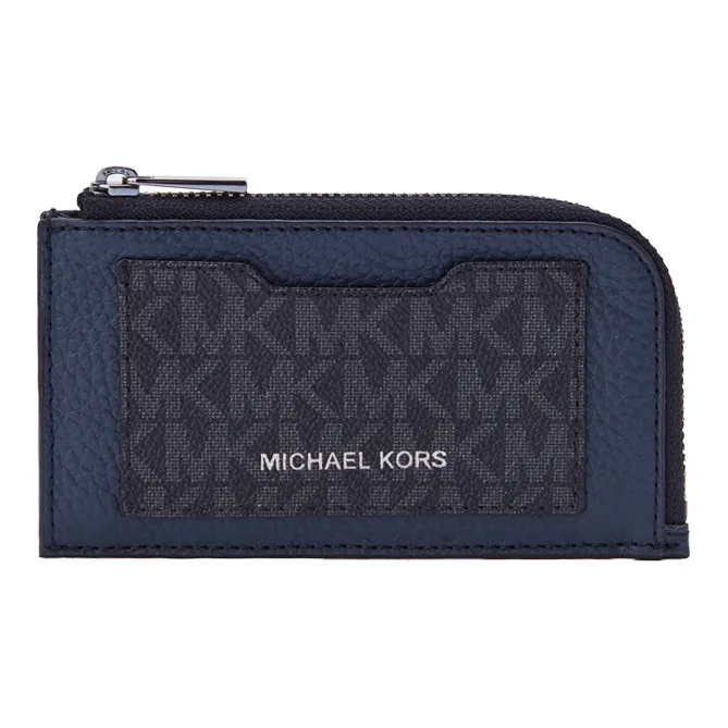 MICHAEL KORS MK Cooper Leather Wallet Medium Size Men's Navy Blue & Black-4
