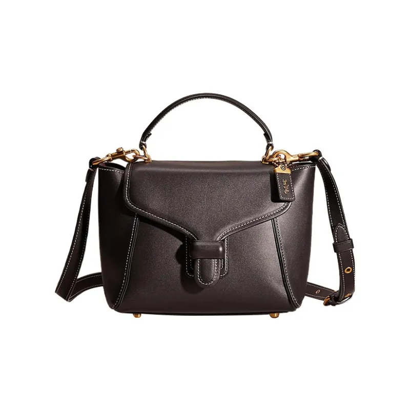 COACH Courier Glove Tanning Shoulder Bag, Crossbody Bag, Handbag Medium Size Women's Black-0