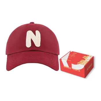 AAJF Cotton Baseball Hats & Caps Red Trendy Oversized Head N Letter Logo Baseball Cap Unisex
