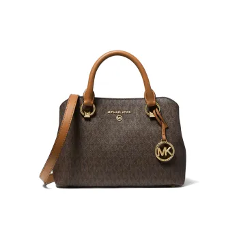 MICHAEL KORS Edith Coated Canvas Shoulder Bag Crossbody Bag Handbags Small Size Women's Brown