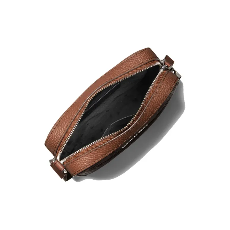 MICHAEL KORS MK Cooper Leather Cell Phone Pouch Crossbody Bags Medium Size Men's Leather Brown-1