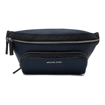 MICHAEL KORS MK Cooper Cow Leather Fanny Pack Men's Navy Blue/Black