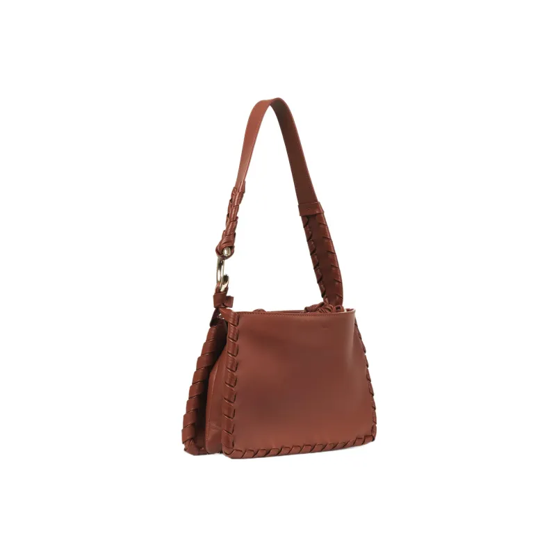 Chloe Smooth Calfskin Pianapa Lambskin Handbag Shoulder Bag Women's Brown-1